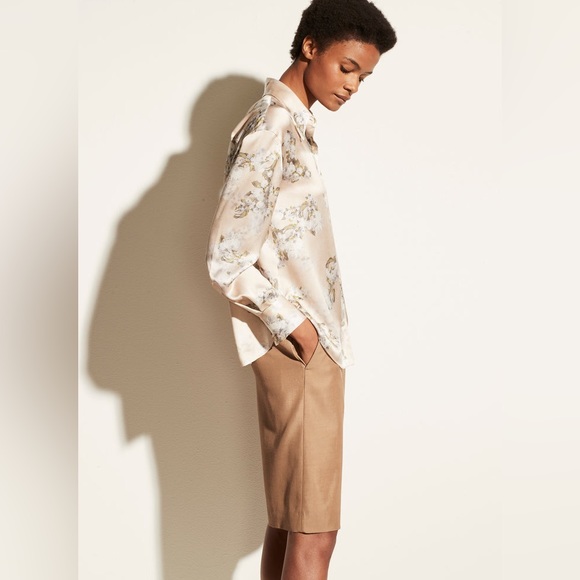 NWT $345 Vince Hazy Blossom Collared Silk Blouse - Picture 3 of 8